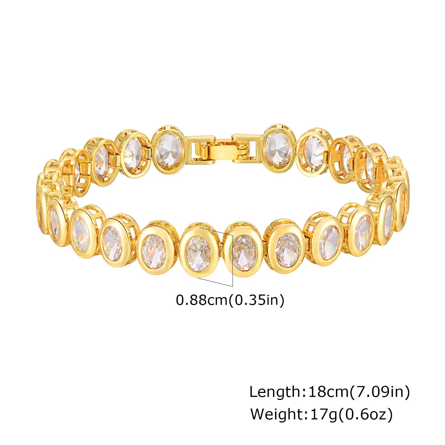 Golden Bloom Zirconia Link Bracelet - Saphi Chic 