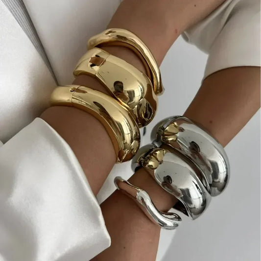 Wide Cuff Bangles Bracelets - Saphi Chic 