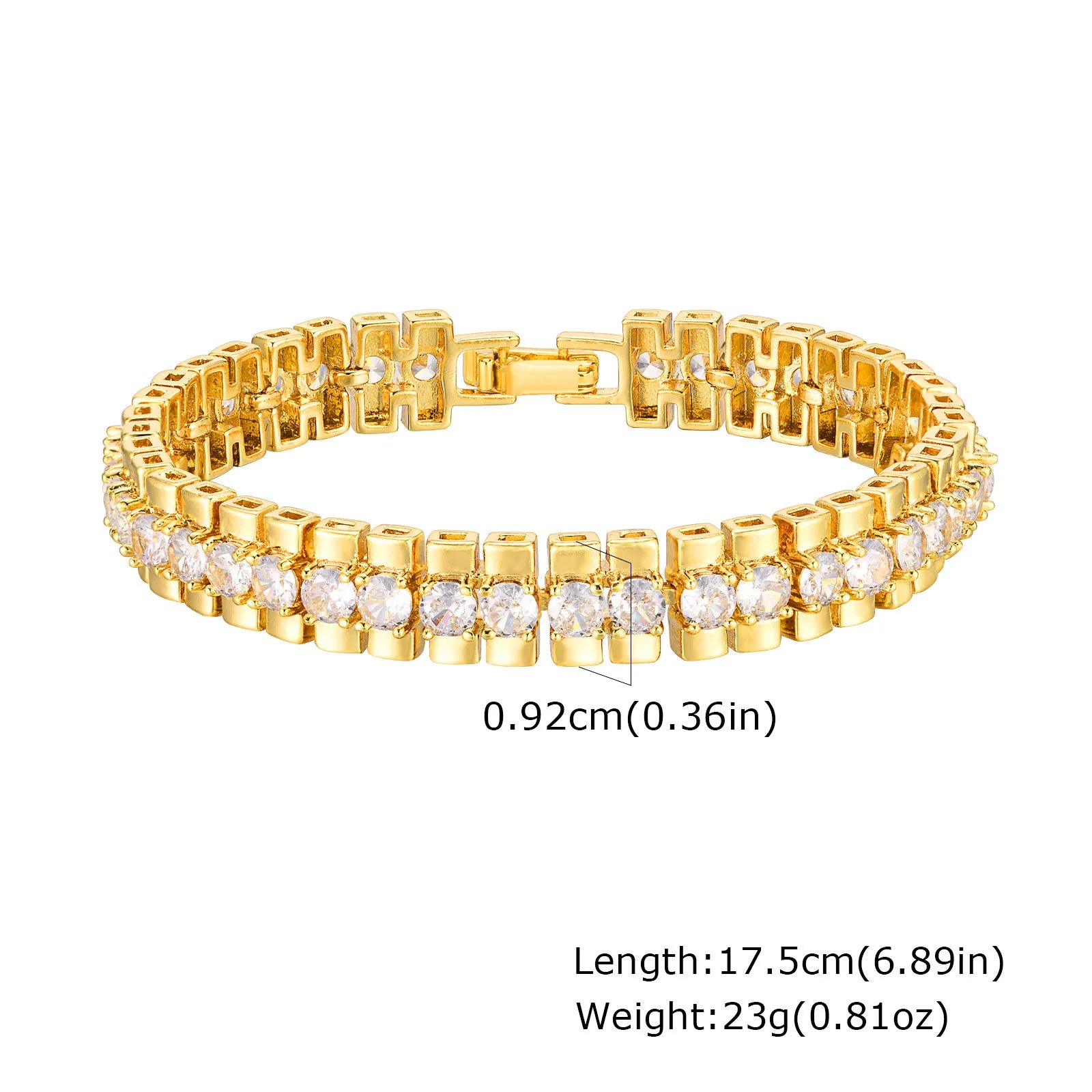 Golden Bloom Zirconia Link Bracelet - Saphi Chic 